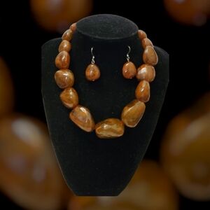 Vtg. Marbled Amber Lucite